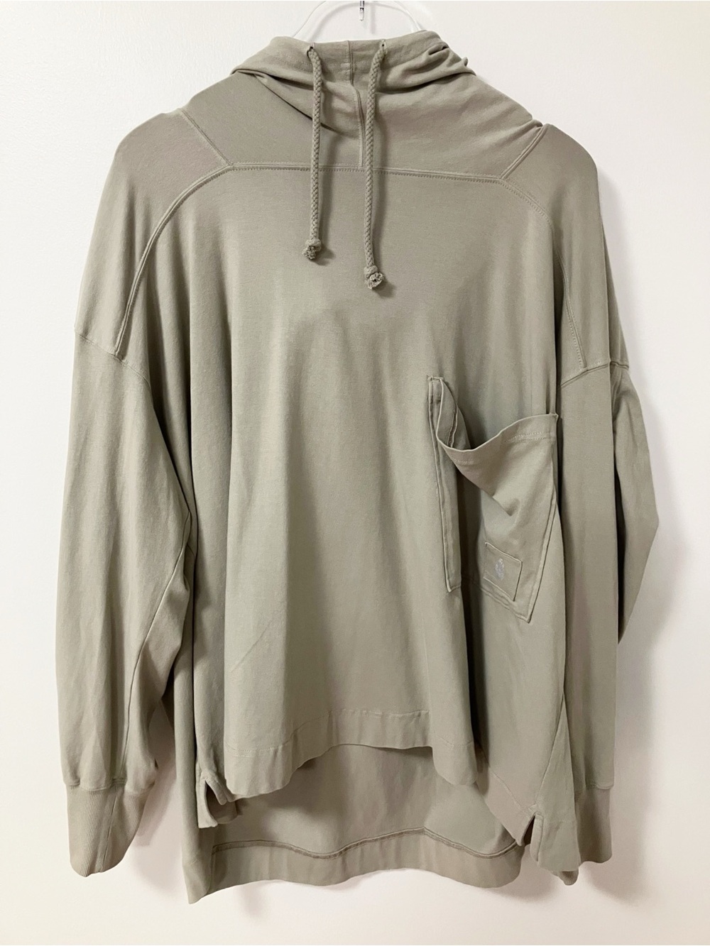 Free People | Green Hot Shot Hooded Layer Top XL Boho Casual Loungewear Neutral